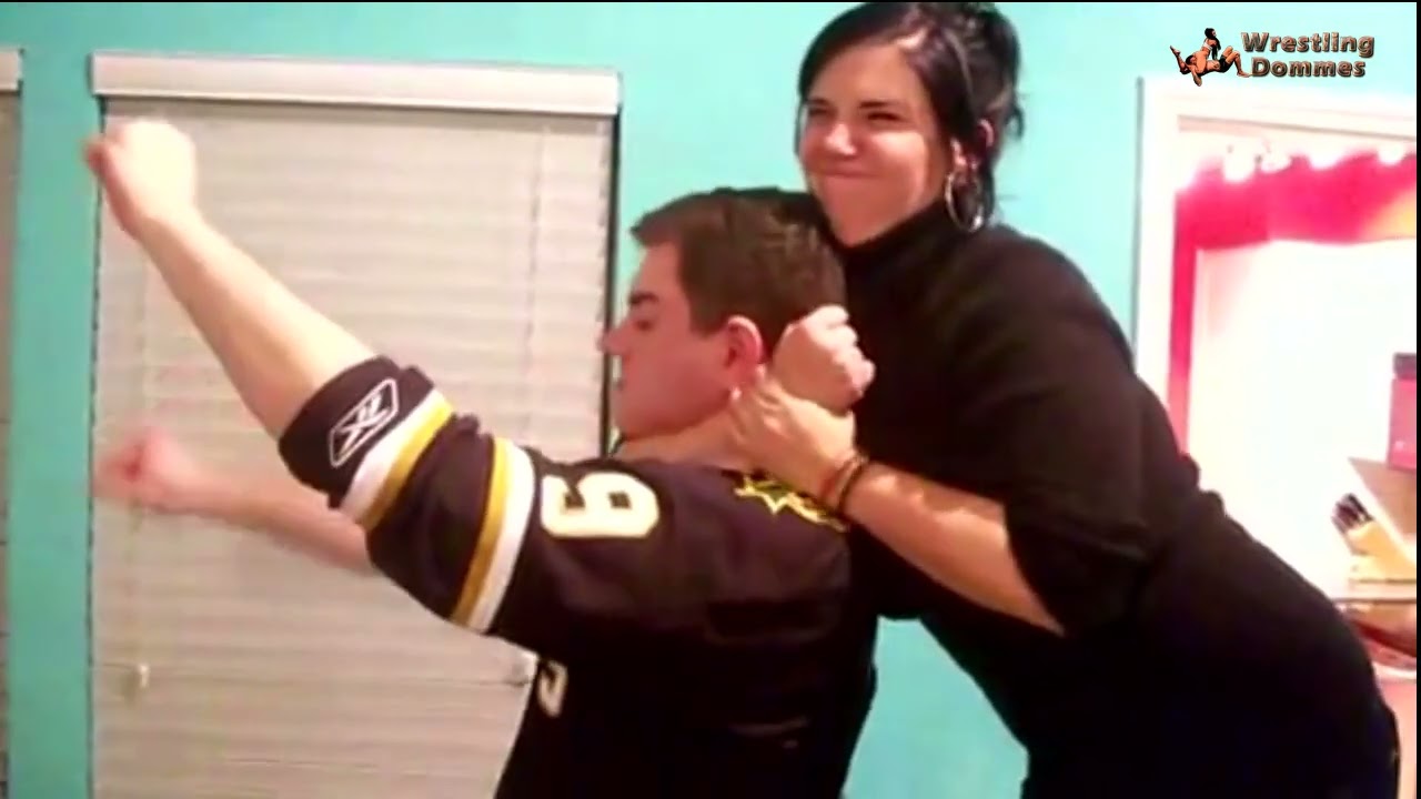 Girl chokes out guy